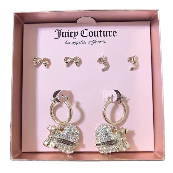 NWT NIB Juicy Couture Costume Jewelry 3 Pairs Of earrings - Picture 1 of 5